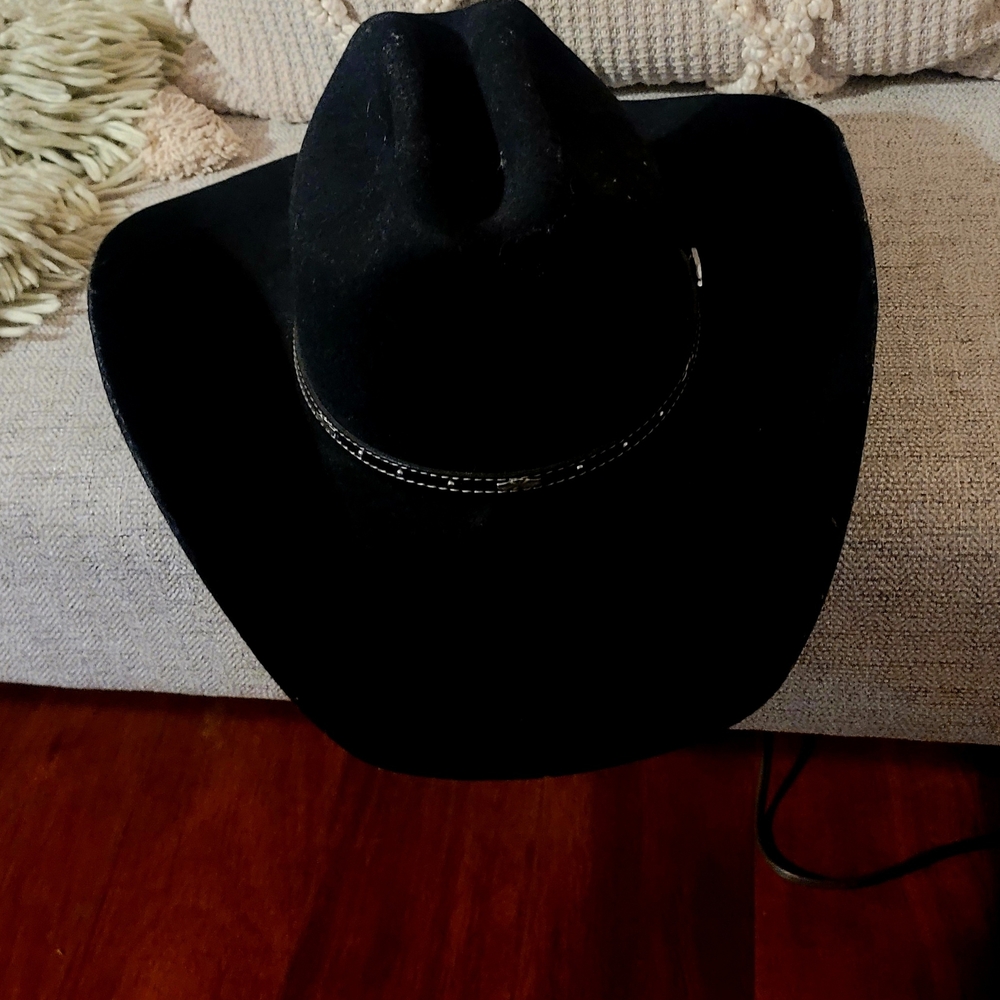 Justin Boots Black Leather-Lined Western Hat Interior